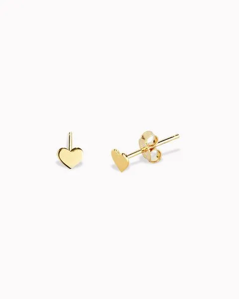 lille mus lille mus Ohrstecker 'Herz' 925 Silber, Gold, – Produktbild 3 von 4
