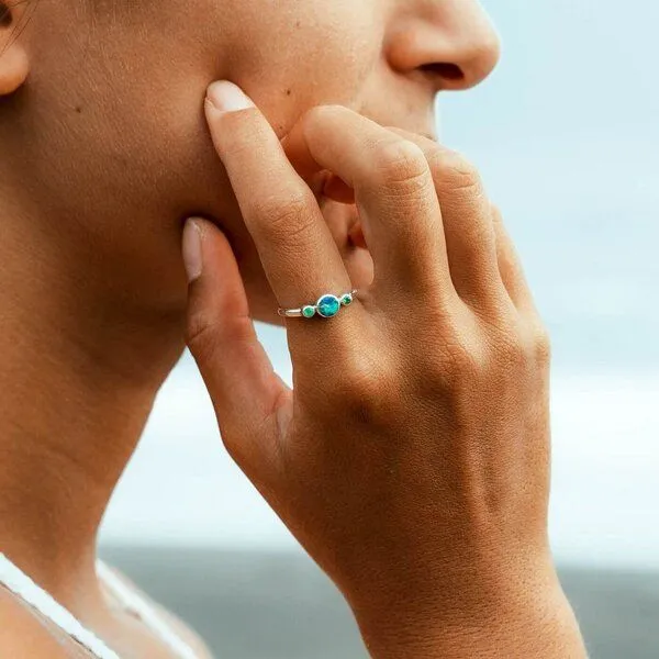 Spirit of Island Spirit of Island Silber Ring "Opal Universe" | Opal & Smaragd – Produktbild 3 von 7