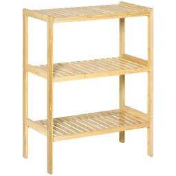 HOMCOM HOMCOM Badregal Standregal mit 3 Ebenen, Bambusregal, Küchenregal für Bad, Küche – Produktbild 1 von 1