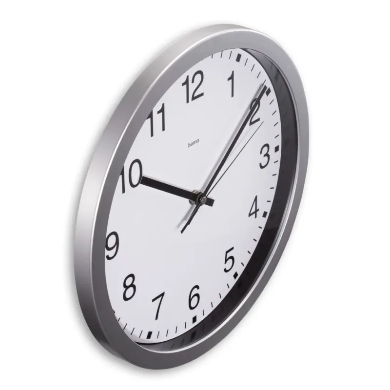 Hama Hama Wanduhr "Mallorca", Ø 30 cm, Silber, – Produktbild 3 von 4