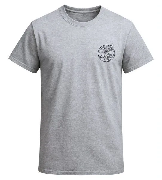 vis wear vis wear Qualle zwischen Ozean und Wellen - Unisex Organic T-Shirt, Grau, – Produktbild 4 von 4