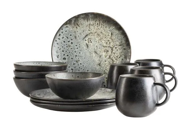 Mäser Mäser Frühstück Set 12-tlg. "Carellia" Steinzeug, Blau, – Produktbild 2 von 5