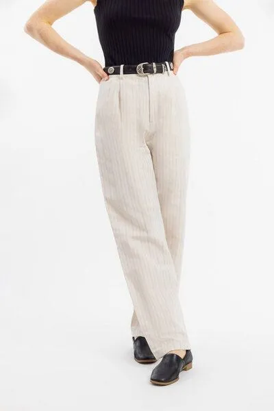 Rotholz Rotholz High Waist Hose Leinen Mix, Creme, – Produktbild 1 von 4