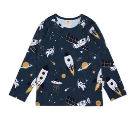 Walkiddy Kinder Langarmshirt Space Trip Bio-Baumwolle – GOTS-zertifiziertes Walkiddy Shirt mit Weltraum-Print, weich, bequem & perfekt für kleine Entdecker – Produktbild 1 von 1