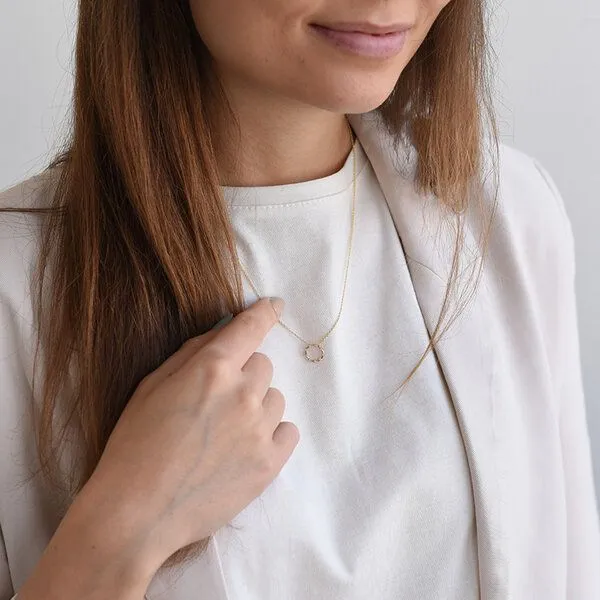 Eppi Eppi Goldener Karma-Anhänger mit Diamanten Heidi, Rosa, – Produktbild 3 von 4