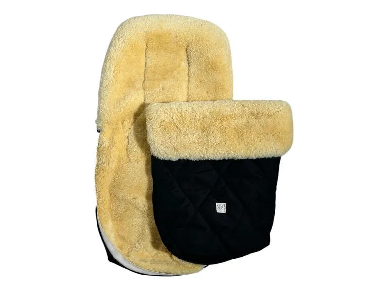 Kaiser Naturfellprodukte Kaiser Naturfellprodukte Fußsack Kinderwagen Lammfell "Coosy" ca. 85 x 45 cm, Schwarz, – Produktbild 2 von 2