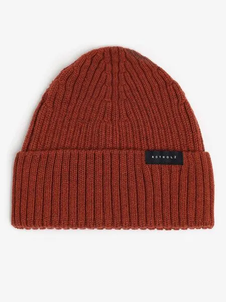 Rotholz Rotholz Mütze - Classic Ribbed Beanie - aus Wolle, Warm red (rot), – Produktbild 4 von 4