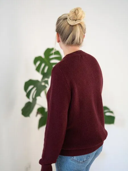 FUXBAU FUXBAU 4Seasons Frauen Strickpullover, Bordeaux, – Produktbild 4 von 4