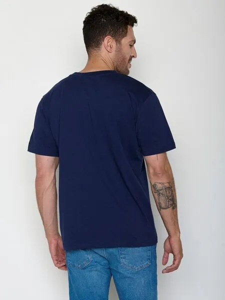 GreenBomb GREENBOMB Bike Front Stamp Fusion - Lässiges Oversize-T-Shirt aus Bio-Baumwolle / hochwertiger Print / GOTS / Fair & Vegan, Blau (marineblau), – Produktbild 4 von 4