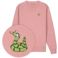 LIGARTI Bestickter Pullover – Schorsch die Schlange – LIGARTI Tiermanufaktur, Altrosa, – Produktbild 1 von 1