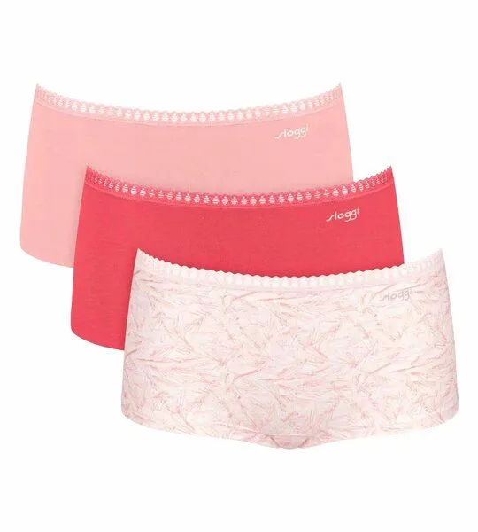 Sloggi Sloggi 3er Pack Shorts GO Crush Bio-Baumwolle, Rot, – Produktbild 1 von 3