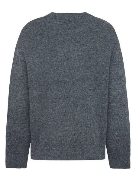 KnowledgeCotton Apparel KnowledgeCotton Apparel Rundhals-Strickpullover aus Lammwolle RWS, Grau (dark-grey-melange), – Produktbild 3 von 4