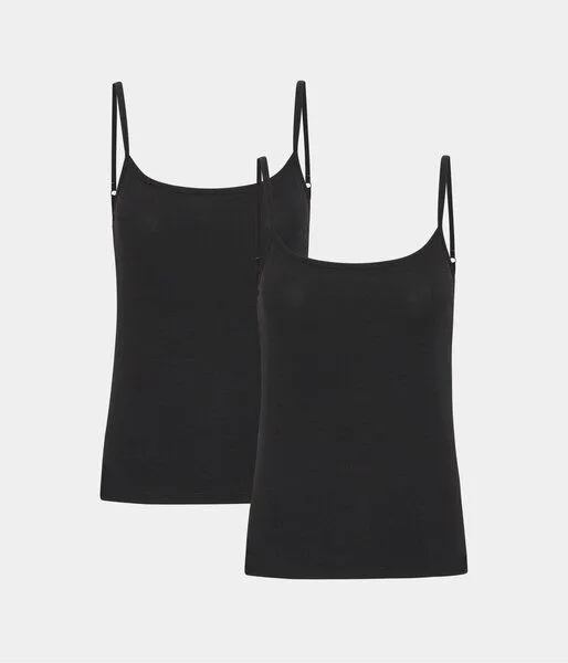 Copenhagen Bamboo Copenhagen Bamboo 2 schwarze Bambus-Tops mit dünnen Trägern – Produktbild 1 von 4