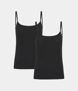 Copenhagen Bamboo Copenhagen Bamboo 2 schwarze Bambus-Tops mit dünnen Trägern – Produktbild 1 von 1