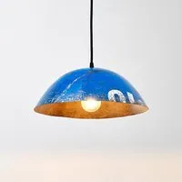 Moogoo Creative Africa Moogoo Creative Africa Deckenlampe Hängeleuchte aus recycelten Ölfässern 38-42cm Durchmesser Industrial Design Upcycling, Blau, – Produktbild 1 von 1