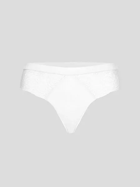 erlich textil erlich textil Gertrud String mit Spitze aus Bio-Baumwolle, Weiß, – Produktbild 6 von 7