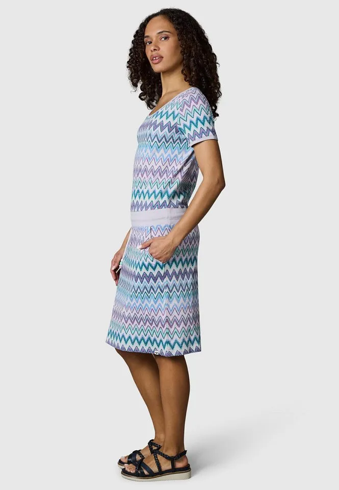 ragwear ragwear Minikleid Baomi Print YOUMODO Gemustertes kurzes Sommerkleid mit Taillenkordel, Lila, – Produktbild 2 von 5