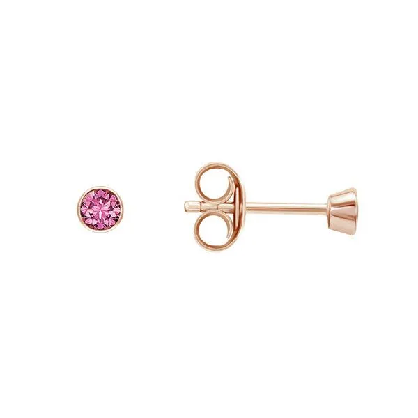 Eppi Eppi Silberne Ohrstecker mit rosa Saphiren in Bezelfassung Tofine, Rosa, – Produktbild 3 von 4