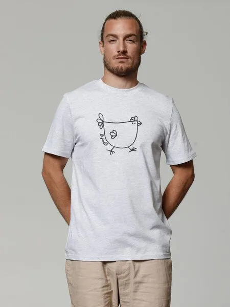watapparel watapparel T-Shirt Unisex Le poulet - das Huhn, Cool heather grey, – Produktbild 2 von 4