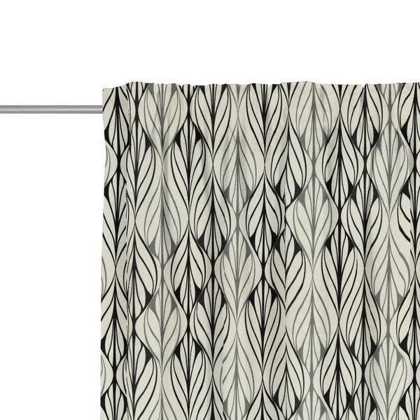 Nature by Adam Nature by Adam Vorhang aus Leinen und Bio-Baumwolle - Made in Germany - Wave, Natur-schwarz, – Produktbild 1 von 8