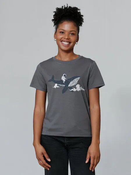 watapparel watapparel T-Shirt Frauen Spacewhale, Anthracite, – Produktbild 2 von 3