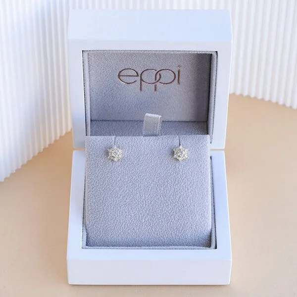 Eppi Eppi Ohrringe in Hexagonform mit Lab Grown Diamanten Shamil, Gelb, – Produktbild 4 von 4