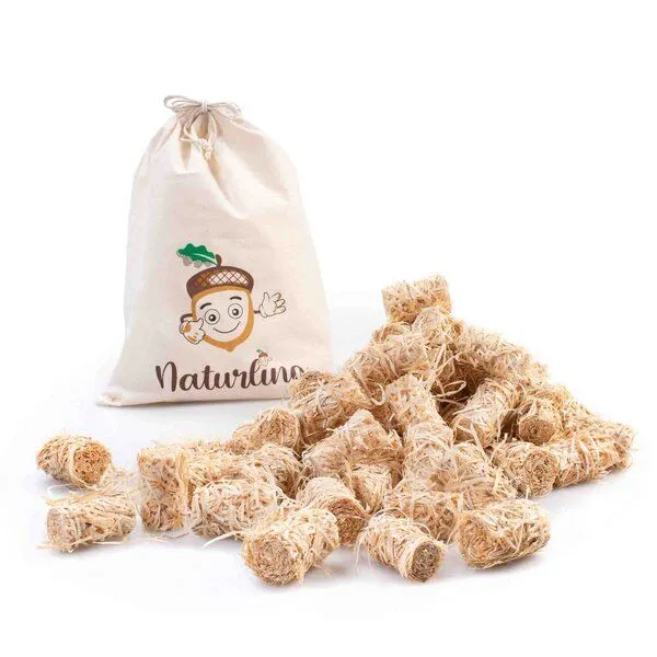 naturling naturling Holzwolle Anzünder gewachst 2,5kg - ca. 200 Anzünder - mit Vorratsbeutel – Produktbild 2 von 8