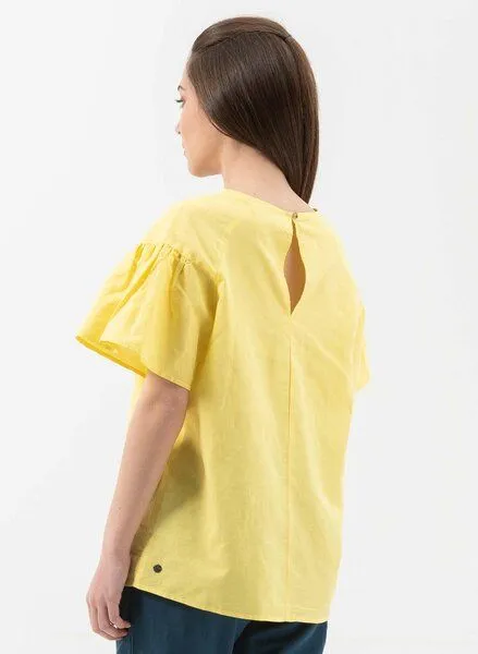 ORGANICATION ORGANICATION Bluse aus Leinen mit Bio-Baumwolle, Lemonade, – Produktbild 4 von 4