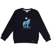 Walkiddy Baby Sweatshirt GOTS zertifiziert – 95% Bio-Baumwolle, Dunkelblau mit Wolfmotiv, weich & bequem, wärmend | Walkiddy – Produktbild 1 von 1