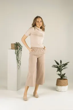 TAWAST TAWAST Damen vegan Rainfall Thoughts Tee Sand – Produktbild 1 von 1