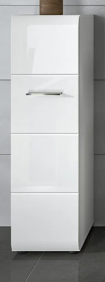 Inn.Furn Badkommode Cover (Badschrank in weiß Hochglanz, Midischrank 30 x 109 cm), stehend oder als Hängeschrank, Weiß, – Produktbild 2 von 5