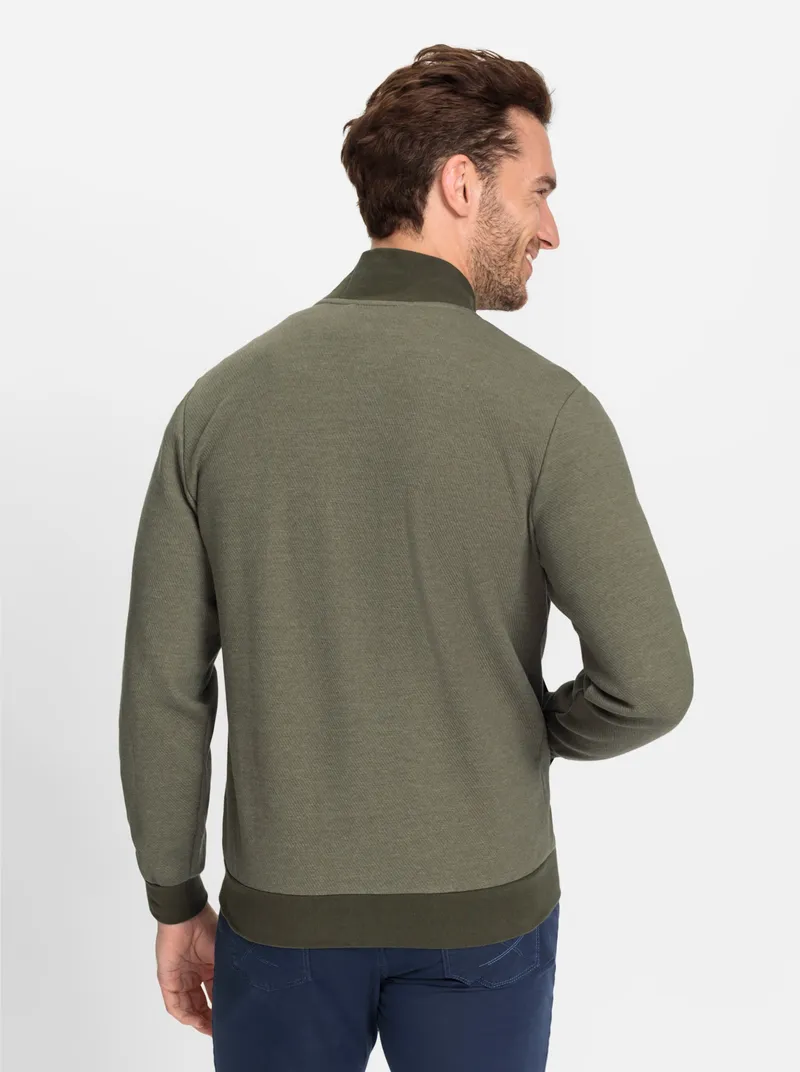 marco donati Sweatjacke khaki-meliert, Khaki-meliert, – Produktbild 1 von 2