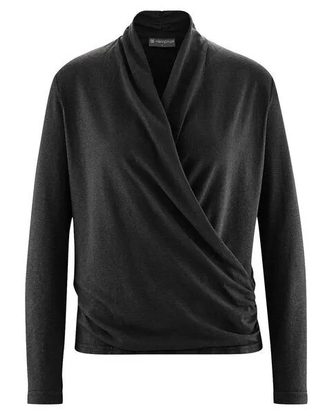HempAge HempAge Langarmshirt Hanf/Biobaumwolle, Black(schwarz), – Produktbild 2 von 3