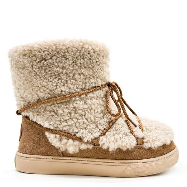 thies Stiefel aus Schaffell "thies 1856 ® Sheep Lace Boots", Cashew (braun), – Produktbild 1 von 4