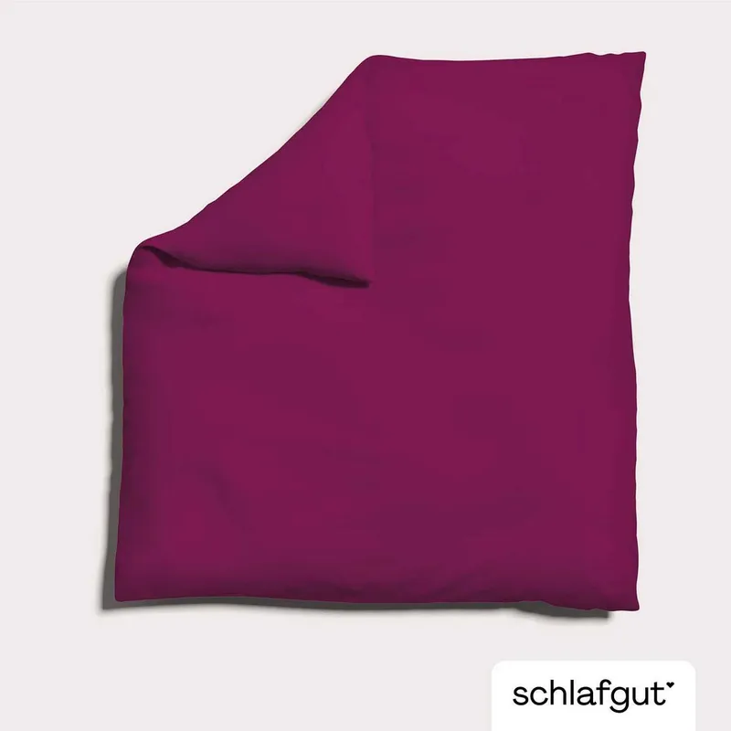 Schlafgut Schlafgut Bettbezug Premium Bettbezug Knitted Jersey (1 St), (1 St), Ton-in-Ton Reißverschluss, Bio-Baumwolle mit Elasthan, Uni, OEKO Tex, Lila, – Produktbild 1 von 5