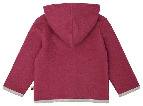 loud + proud loud + proud Babys & Kinder Wollfleece-Jacke mit Kapuze, GOTS-zertifiziert, Rouge(pink), – Produktbild 2 von 3