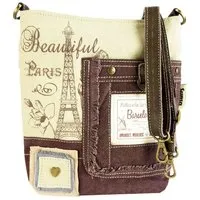 Sunsa Sunsa Vintage Umhängetasche. Crossover Tasche mit Paris Motiv – Produktbild 1 von 1