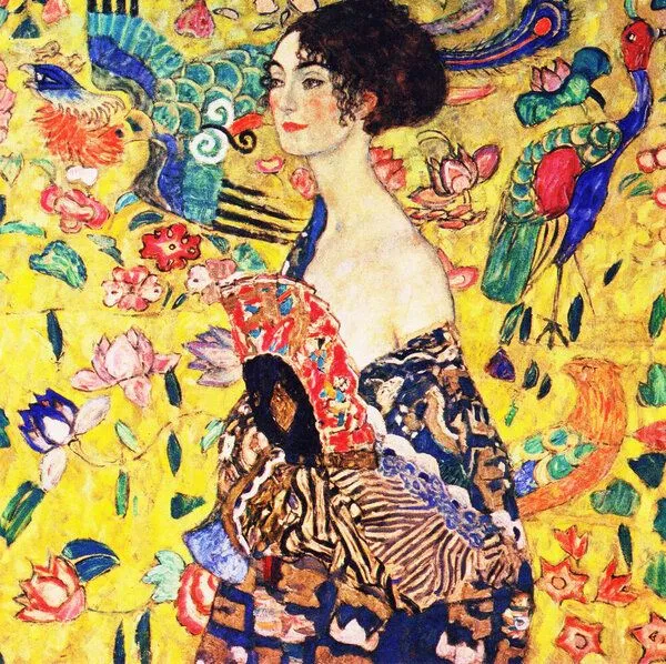 Photocircle Photocircle Poster / Leinwandbild - Gustav Klimt: Frau mit Fächer – Produktbild 2 von 4