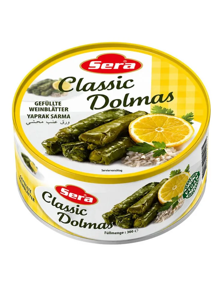 SERA FOOD Fertiggericht Gefüllte Weinblätter mit Reis – mediterran & servierfertig, (Vegane Konserven), Spezialität, servierfertig, vegan/vegetarisch, hochwertige Zutaten – Produktbild 1 von 4