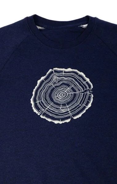Life-Tree Life-Tree Sweater aus Biobaumwolle Fairwear für Herren Treeslice in Denim Blue – Produktbild 4 von 5