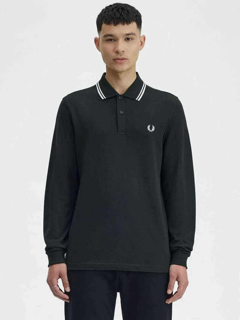 Fred Perry Fred Perry Langarm-Poloshirt Dunkelgrün T50 - Größe XL, Grün, – Produktbild 2 von 5