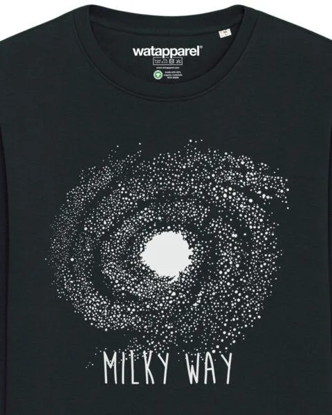 watapparel watapparel Sweatshirt Unisex Milky way, Black, – Produktbild 3 von 3