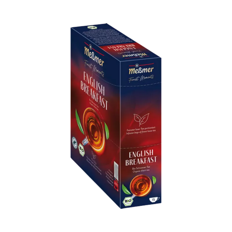 Meßmer Meßmer Finest Moments Bio English Breakfast, Schwarzer Tee, Teebeutel im Kuvert, 2. Entnahmefach/displaytauglich, 34,5g – Produktbild 1 von 2