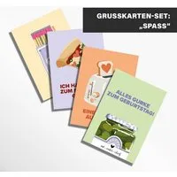 DEINE ZWEISAMKEIT DEINE ZWEISAMKEIT GRUSSKARTEN-SETS "SPASS" | HUMORVOLLE GRUSSKARTEN FÜR BESONDERE MENSCHEN – Produktbild 1 von 1