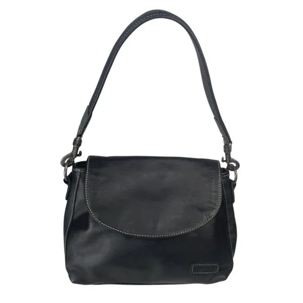 manbefair manbefair Handtasche Hanna aus Vollrindsleder im Vintage Look, Schwarz, – Produktbild 4 von 4