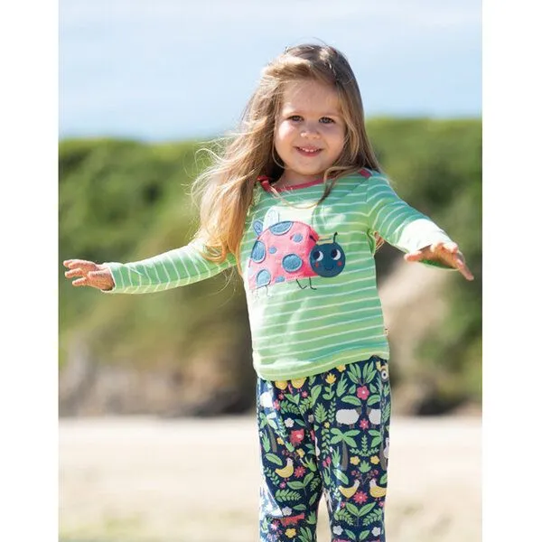 Frugi Frugi Langarm-Shirt mit Käfer in grün Bobby Applique Top – Produktbild 3 von 4