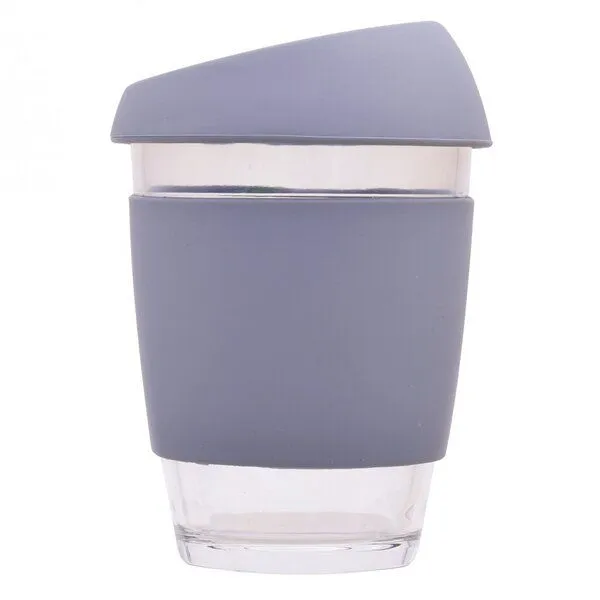 Dora's Dora's Glasbecher (340ml) – Borosilikatglas – Hitzebeständig, Grau, – Produktbild 1 von 2