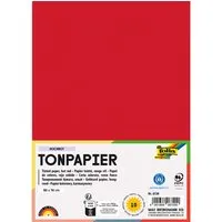 folia folia Tonpapier, 130 g/m², 50 x 70 cm, 10 Bogen, hochrot – Produktbild 1 von 1
