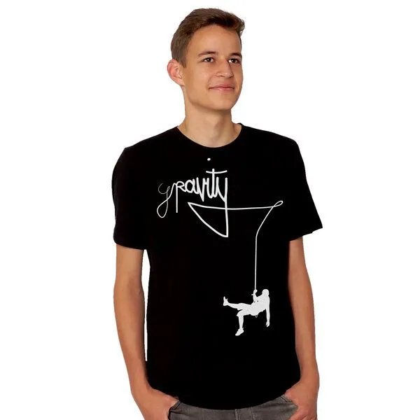 HANDGEDRUCKT HANDGEDRUCKT RESTPOSTEN "Gravity" Männer T-Shirt, Black, – Produktbild 1 von 2