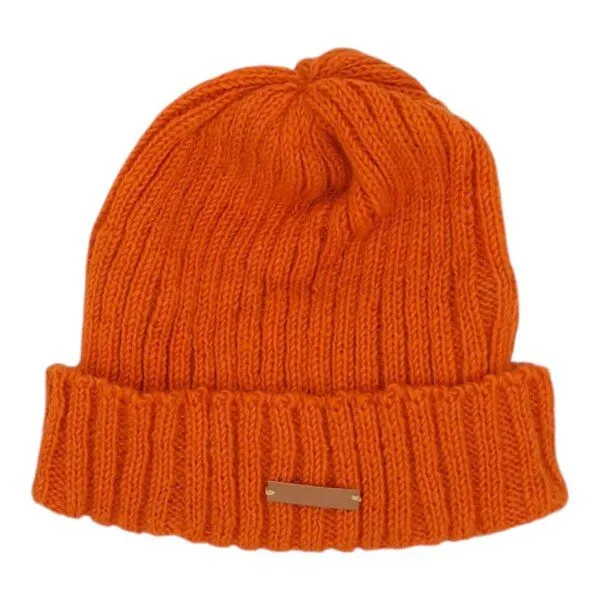 short'n'pietz short'n'pietz handgestrickte Schurwollmütze "Fisherman", Orange, – Produktbild 2 von 2